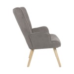 Πολυθρόνα Fluffy pakoworld ύφασμα γκρι-πόδι rubberwood φυσικό 75x69x96εκ Πολυθρόνα Fluffy pakoworld ύφασμα γκρι-πόδι rubberwood φυσικό 75x69x96εκ