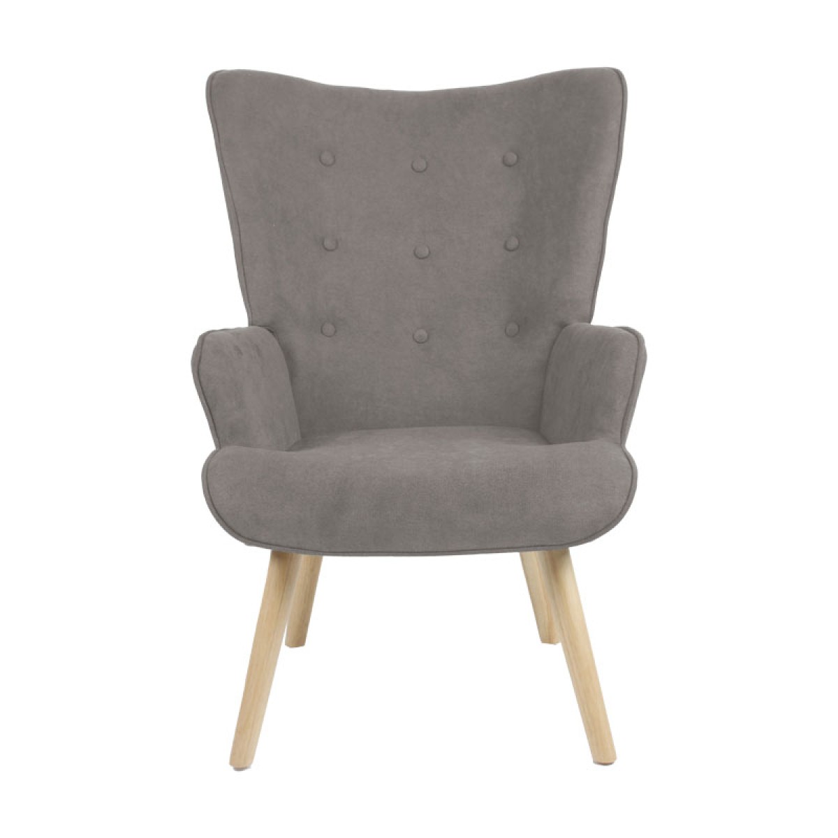 Πολυθρόνα Fluffy pakoworld ύφασμα γκρι-πόδι rubberwood φυσικό 75x69x96εκ Πολυθρόνα Fluffy pakoworld ύφασμα γκρι-πόδι rubberwood φυσικό 75x69x96εκ