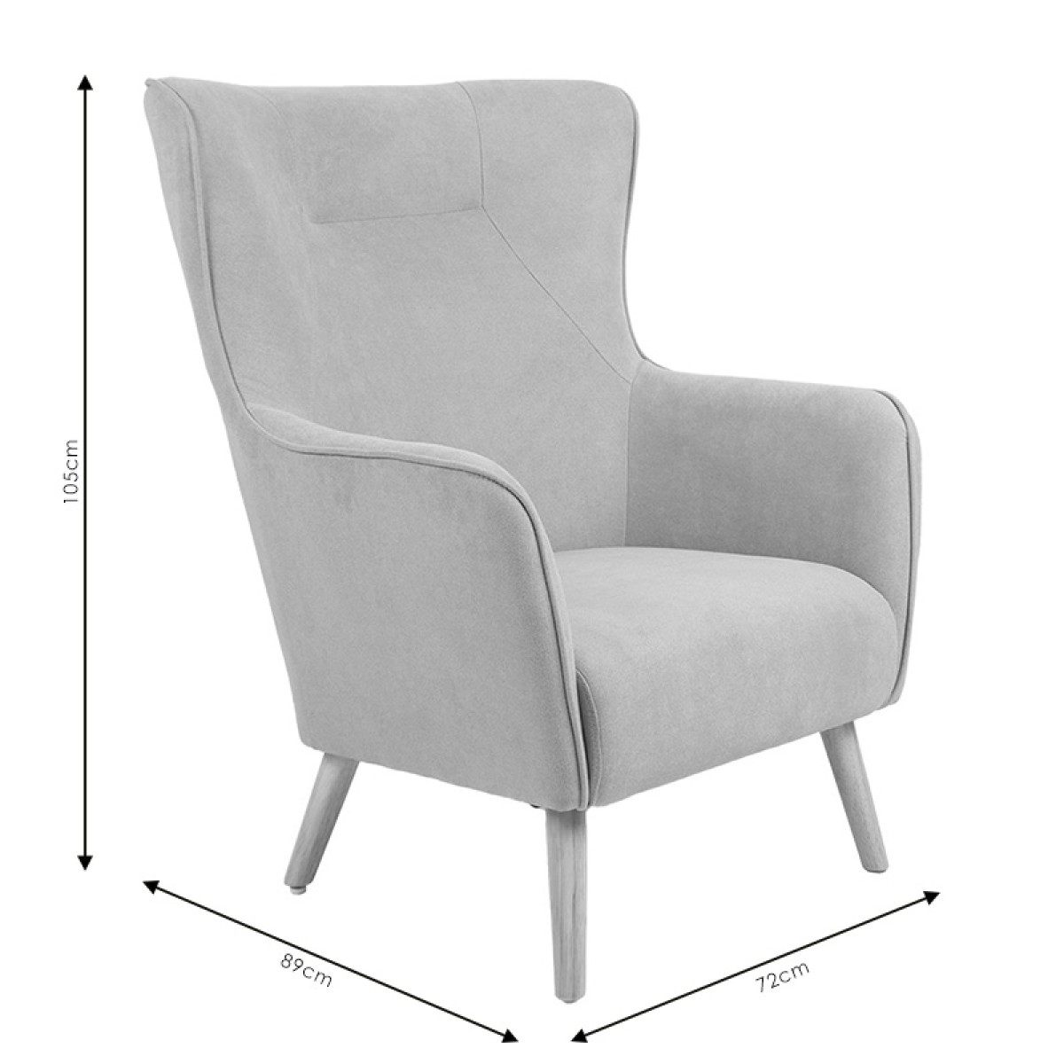 Πολυθρόνα Fluffy pakoworld ύφασμα γκρι-πόδι rubberwood φυσικό 75x69x96εκ Πολυθρόνα Fluffy pakoworld ύφασμα γκρι-πόδι rubberwood φυσικό 75x69x96εκ