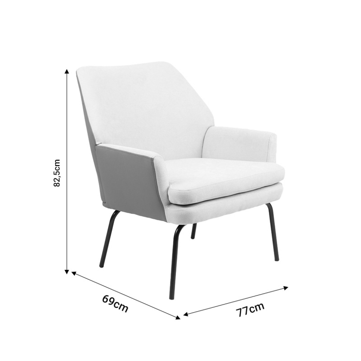 Πολυθρόνα Kieran pakoworld ύφασμα γκρι- πόδι μαύρο 77x69x82.5εκ Πολυθρόνα Kieran pakoworld ύφασμα γκρι- πόδι μαύρο 77x69x82.5εκ