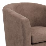 Πολυθρόνα Tronmo pakoworld σκούρο καφέ ύφασμα και πόδι rubberwood σε καρυδί απόχρωση 75x69x75εκ Πολυθρόνα Tronmo pakoworld σκούρο καφέ ύφασμα και πόδι rubberwood σε καρυδί απόχρωση 75x69x75εκ