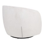 Πολυθρόνα Barrelo pakoworld περιστρεφόμενη με κρεμ ύφασμα 77x72x69εκ