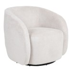 Πολυθρόνα Barrelo pakoworld περιστρεφόμενη με κρεμ ύφασμα 77x72x69εκ