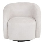 Πολυθρόνα Barrelo pakoworld περιστρεφόμενη με κρεμ ύφασμα 77x72x69εκ