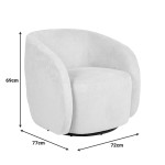 Πολυθρόνα Barrelo pakoworld περιστρεφόμενη με κρεμ ύφασμα 77x72x69εκ