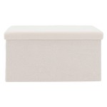 Σκαμπό-μπαούλο Forward pakoworld ύφασμα μπουκλέ ivory 76.5x38x37.5εκ