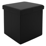Σκαμπό-μπαούλο Crystal pakoworld pu μαύρο 38x38x38εκ Σκαμπό-μπαούλο Crystal pakoworld pu μαύρο 38x38x38εκ
