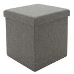 Σκαμπό-μπαούλο Crystal pakoworld ύφασμα γκρι 38x38x38εκ Σκαμπό-μπαούλο Crystal pakoworld ύφασμα γκρι 38x38x38εκ