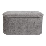 Σκαμπό-μπαούλο Trebia pakoworld γκρι ύφασμα 76x38x38εκ