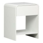 Κομοδίνο Zeplen pakoworld MDF σε λευκή απόχρωση 40x40x53εκ