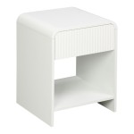 Κομοδίνο Zeplen pakoworld MDF σε λευκή απόχρωση 40x40x53εκ