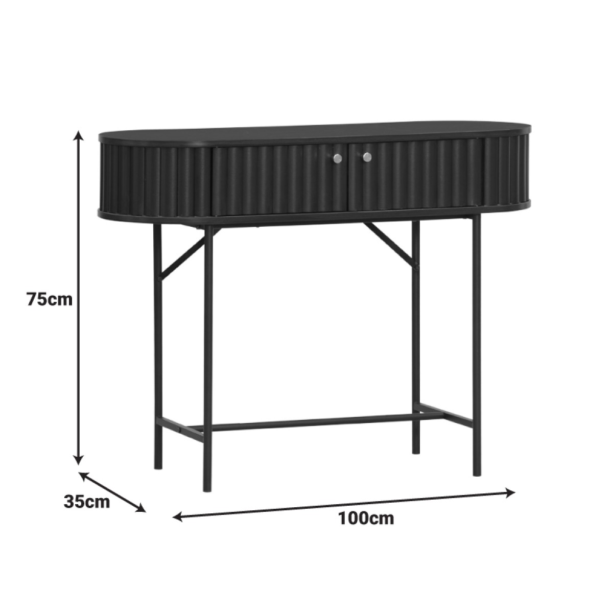Κονσόλα Zakro pakoworld MDF-μέταλλο σε μαύρη απόχρωση 100x35x75εκ