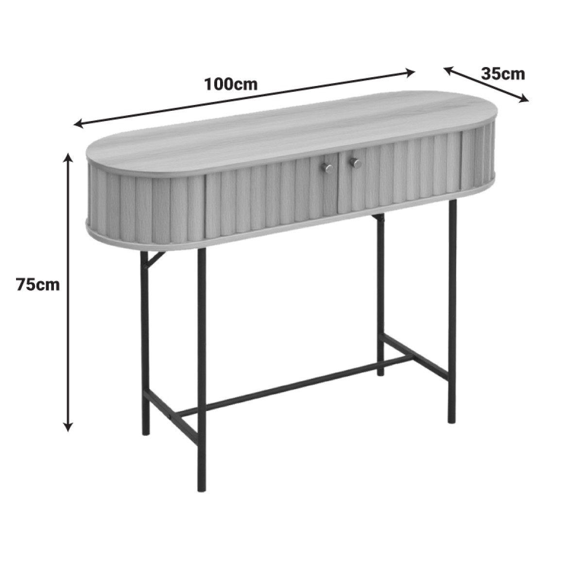 Κονσόλα Zakro pakoworld MDF-μέταλλο σε oak απόχρωση 100x35x75εκ