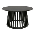 Τραπέζι σαλονιού Domonic pakoworld mdf σε μαύρη απόχρωση Φ80x45εκ