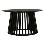 Τραπέζι σαλονιού Domonic pakoworld mdf σε μαύρη απόχρωση Φ80x45εκ