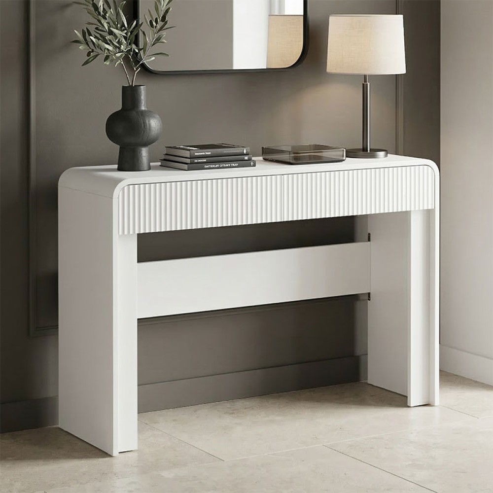 Κονσόλα Zeplen pakoworld λευκό mdf 110x38x75εκ