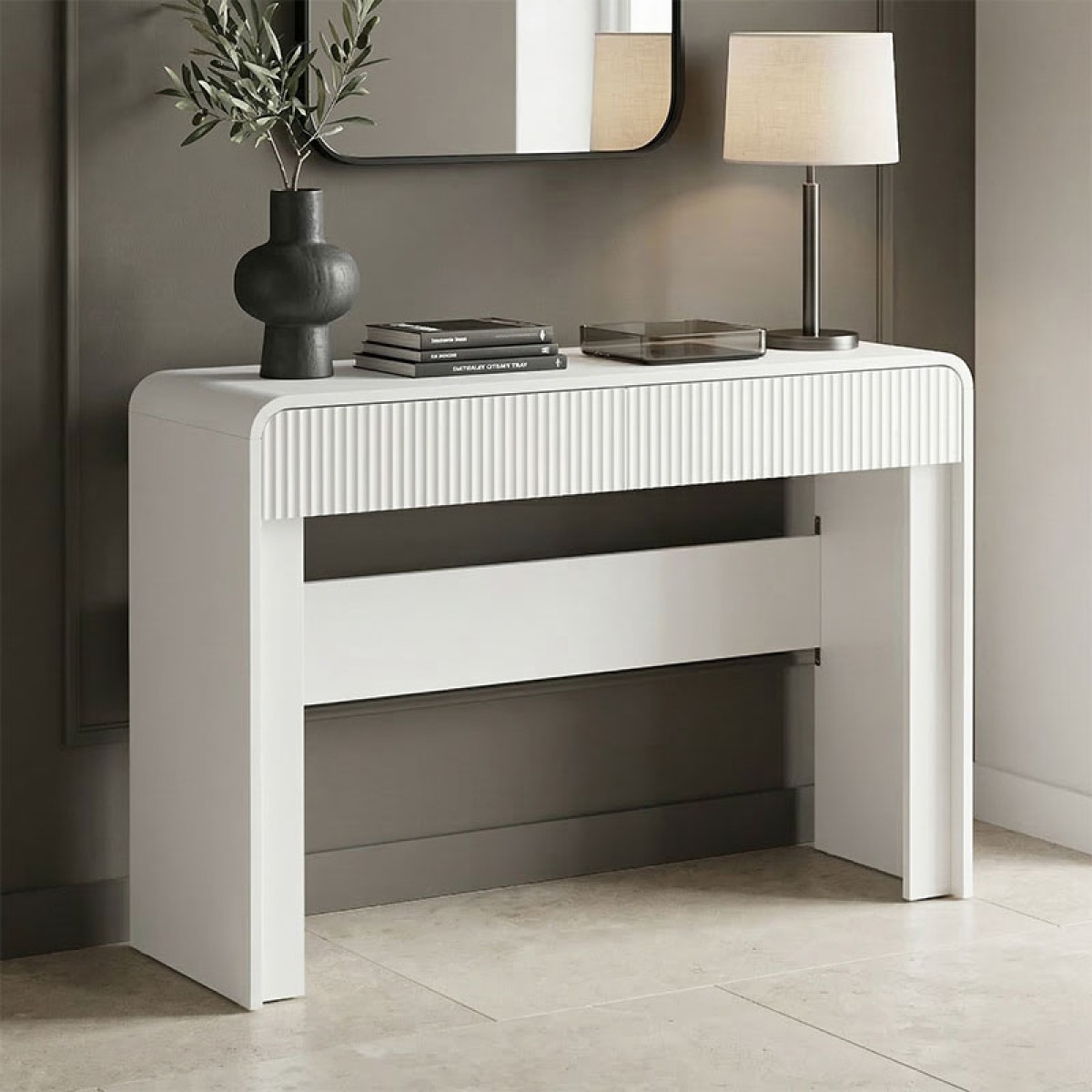Κονσόλα Zeplen pakoworld λευκό mdf 110x38x75εκ