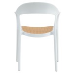 Πολυθρόνα Ember στοιβαζόμενη pakoworld με UV protection PP μπεζ- λευκό 52.5x56.5x81εκ.