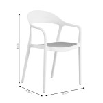 Πολυθρόνα Ember στοιβαζόμενη pakoworld με UV protection PP μπεζ- λευκό 52.5x56.5x81εκ.