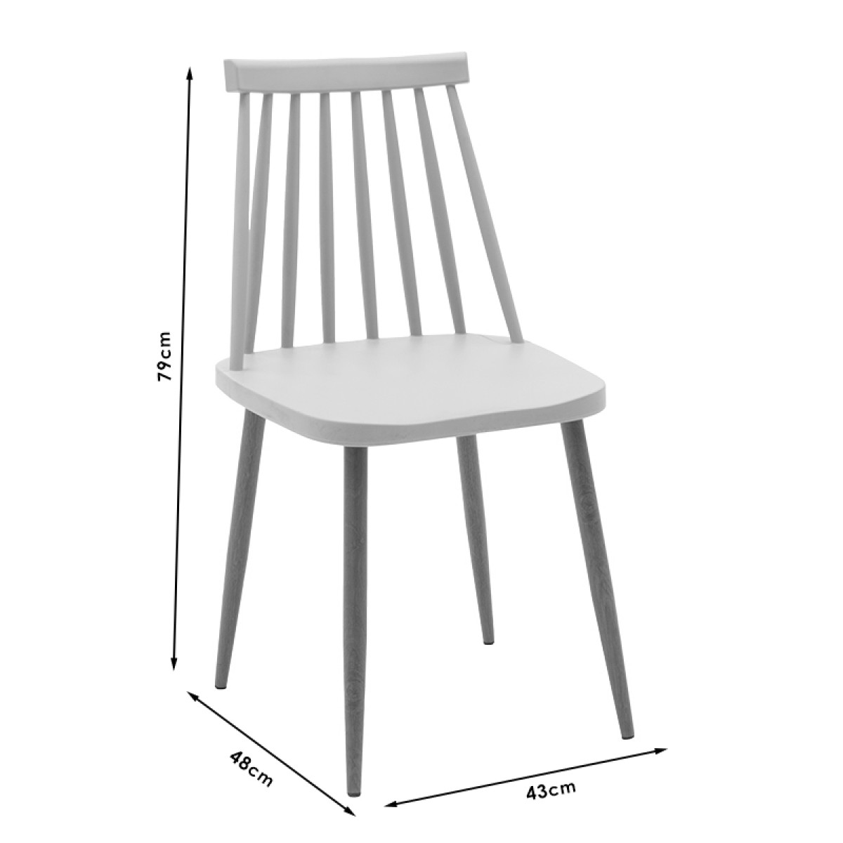 Καρέκλα Aurora pakoworld PP γκρι-φυσικό πόδι 43x48x79εκ. Καρέκλα Aurora pakoworld PP γκρι-φυσικό πόδι 43x48x79εκ.