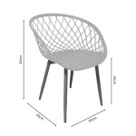 Πολυρόνα Ezra pakoworld λευκό pp-πόδι μαύρο μέταλλο 62x42x82εκ Πολυρόνα Ezra pakoworld λευκό pp-πόδι μαύρο μέταλλο 62x42x82εκ