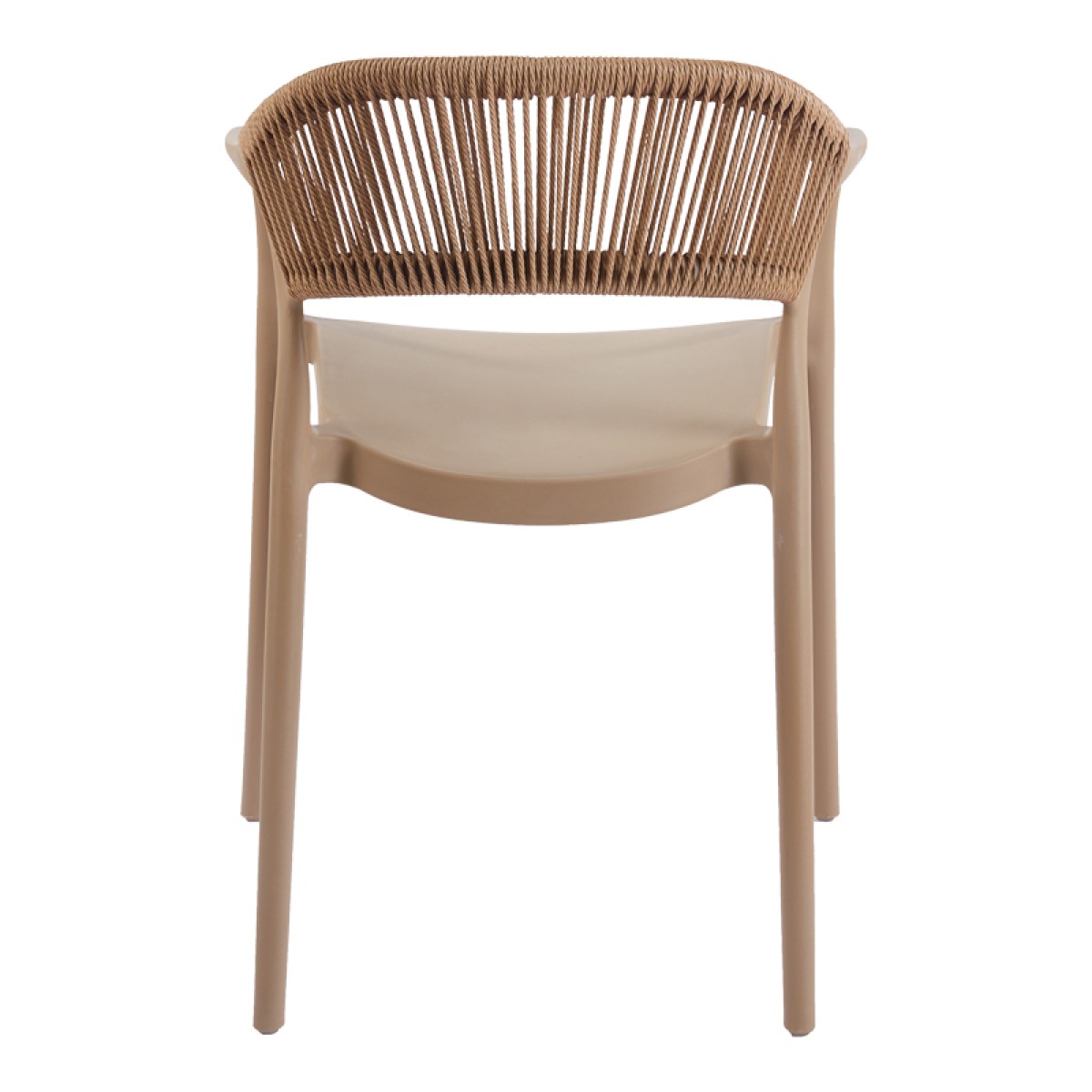 Πολυθρόνα Ankara pakoworld στοιβαζόμενη pp-pe rattan σε μόκα-φυσική απόχρωση 54x55.5x77εκ