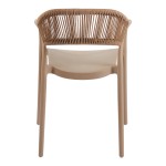 Πολυθρόνα Ankara pakoworld στοιβαζόμενη pp-pe rattan σε μόκα-φυσική απόχρωση 54x55.5x77εκ