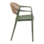 Πολυθρόνα Ankara pakoworld στοιβαζόμενη pp-pe rattan σε λαδί-φυσική απόχρωση 54x55.5x77εκ