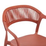 Πολυθρόνα Ankara pakoworld στοιβαζόμενη pp-pe rattan σε terracotta απόχρωση 54x55.5x77εκ