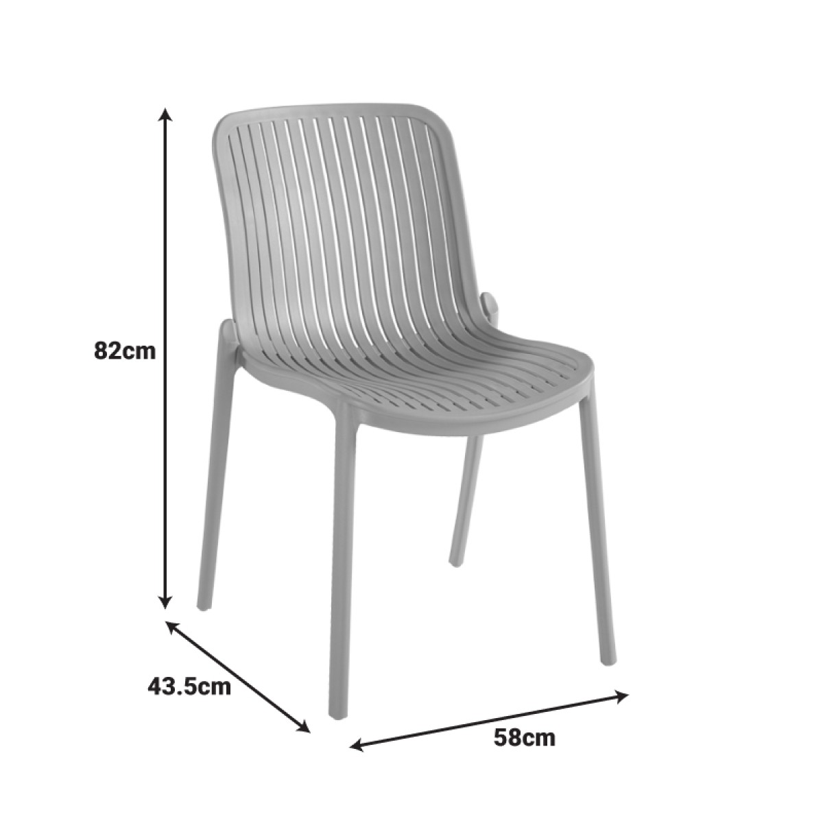 Καρέκλα Teragi στοιβαζόμενη pakoworld pp με UV protection λευκή 58x43.5x82εκ