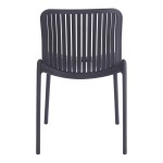 Καρέκλα Teragi στοιβαζόμενη pakoworld pp με UV protection ανθρακί 58x43.5x82εκ