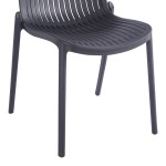 Καρέκλα Teragi στοιβαζόμενη pakoworld pp με UV protection ανθρακί 58x43.5x82εκ