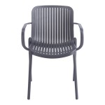 Πολυθρόνα Teragi στοιβαζόμενη pakoworld pp με UV protection ανθρακί 59x57x82εκ