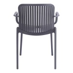 Πολυθρόνα Teragi στοιβαζόμενη pakoworld pp με UV protection ανθρακί 59x57x82εκ