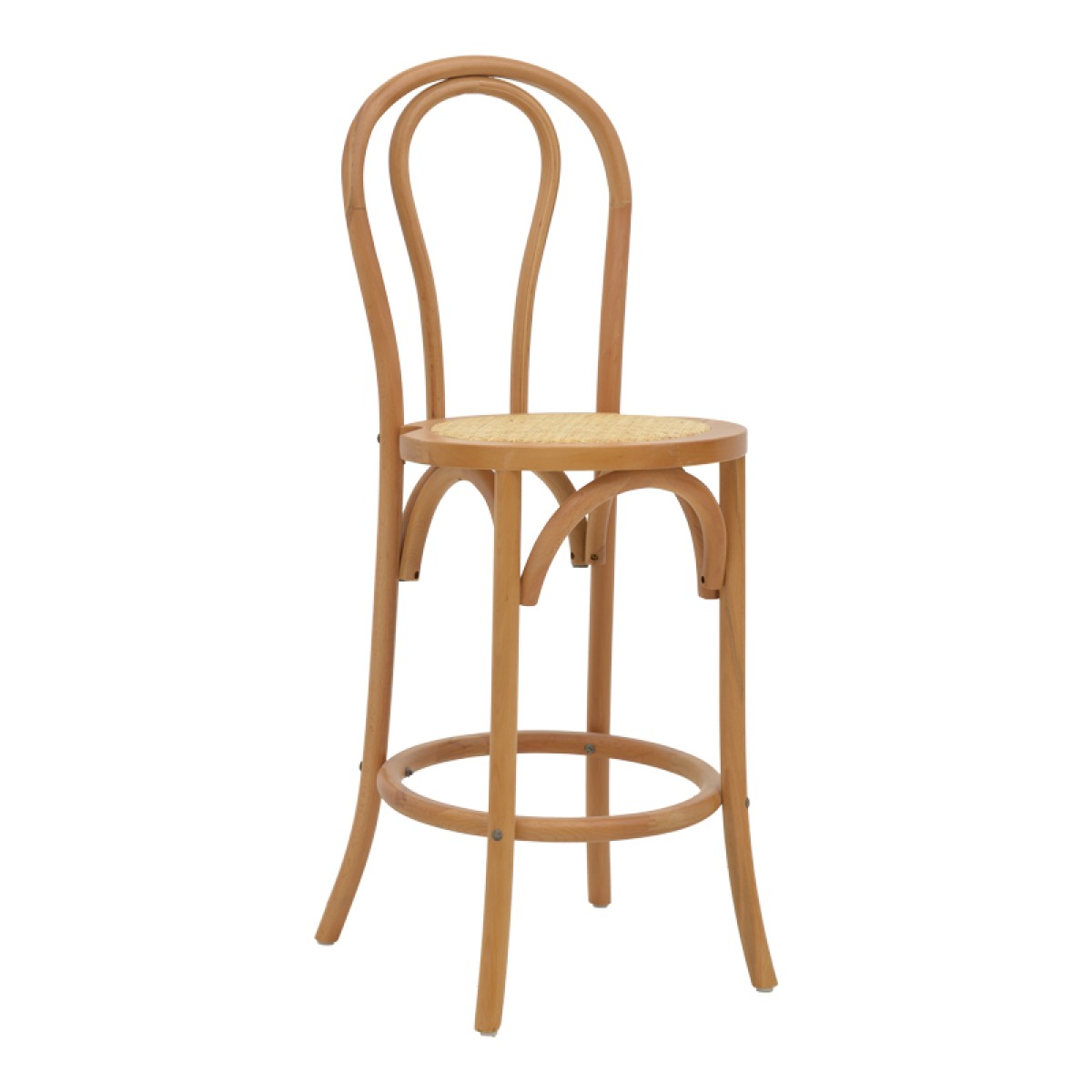 Σκαμπό μπαρ Thonet pakoworld φυσικό ξύλο οξιάς-έδρα φυσικό rattan 41x50x105εκ Σκαμπό μπαρ Thonet pakoworld φυσικό ξύλο οξιάς-έδρα φυσικό rattan 41x50x105εκ