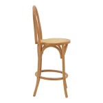 Σκαμπό μπαρ Thonet pakoworld φυσικό ξύλο οξιάς-έδρα φυσικό rattan 41x50x105εκ Σκαμπό μπαρ Thonet pakoworld φυσικό ξύλο οξιάς-έδρα φυσικό rattan 41x50x105εκ