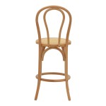 Σκαμπό μπαρ Thonet pakoworld φυσικό ξύλο οξιάς-έδρα φυσικό rattan 41x50x105εκ Σκαμπό μπαρ Thonet pakoworld φυσικό ξύλο οξιάς-έδρα φυσικό rattan 41x50x105εκ