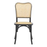Καρέκλα στοιβαζόμενη Zozele pakoworld φυσικό rattan pe-μαύρο toon wood 45x51x88εκ Καρέκλα στοιβαζόμενη Zozele pakoworld φυσικό rattan pe-μαύρο toon wood 45x51x88εκ