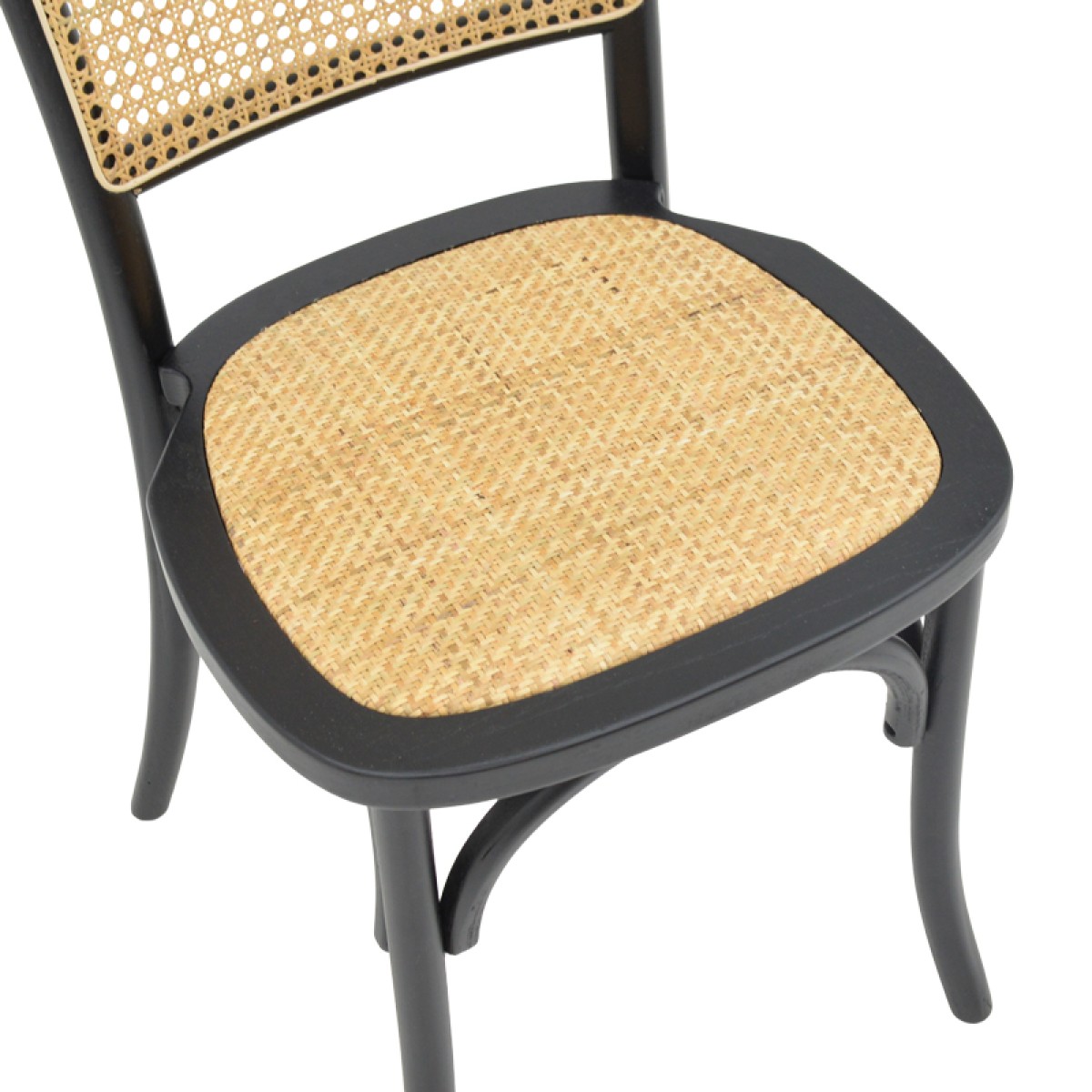 Καρέκλα στοιβαζόμενη Zozele pakoworld φυσικό rattan pe-μαύρο toon wood 45x51x88εκ Καρέκλα στοιβαζόμενη Zozele pakoworld φυσικό rattan pe-μαύρο toon wood 45x51x88εκ