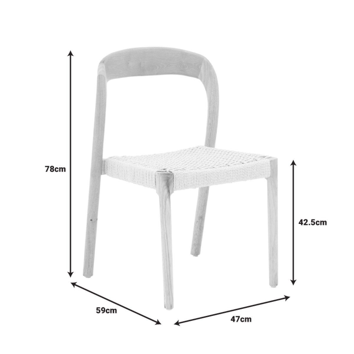 Καρέκλα Tavrine pakoworld σχοινί-rubberwood σε φυσική απόχρωση 47x59x78εκ Καρέκλα Tavrine pakoworld σχοινί-rubberwood σε φυσική απόχρωση 47x59x78εκ