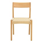 Καρέκλα Karlinda pakoworld ξύλο οξιάς-έδρα σχοινί σε φυσική απόχρωση 47.5x55x81εκ