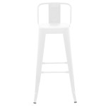 Σκαμπό μπαρ με πλάτη Utopia pakoworld μέταλλο σε λευκή ματ απόχρωση 42x42x97εκ