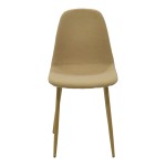 Καρέκλα Bella pakoworld μπεζ ύφασμα με μεταλλικό πόδι σε φυσική απόχρωση 43.5x52x89εκ