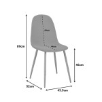 Καρέκλα Bella pakoworld σάπιο μήλο βελούδο με μεταλλικό πόδι σε φυσική απόχρωση 43.5x52x89εκ