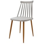 Καρέκλα Aurora pakoworld γκρι pp-φυσικό μεταλλικό πόδι 42x49.5x77εκ