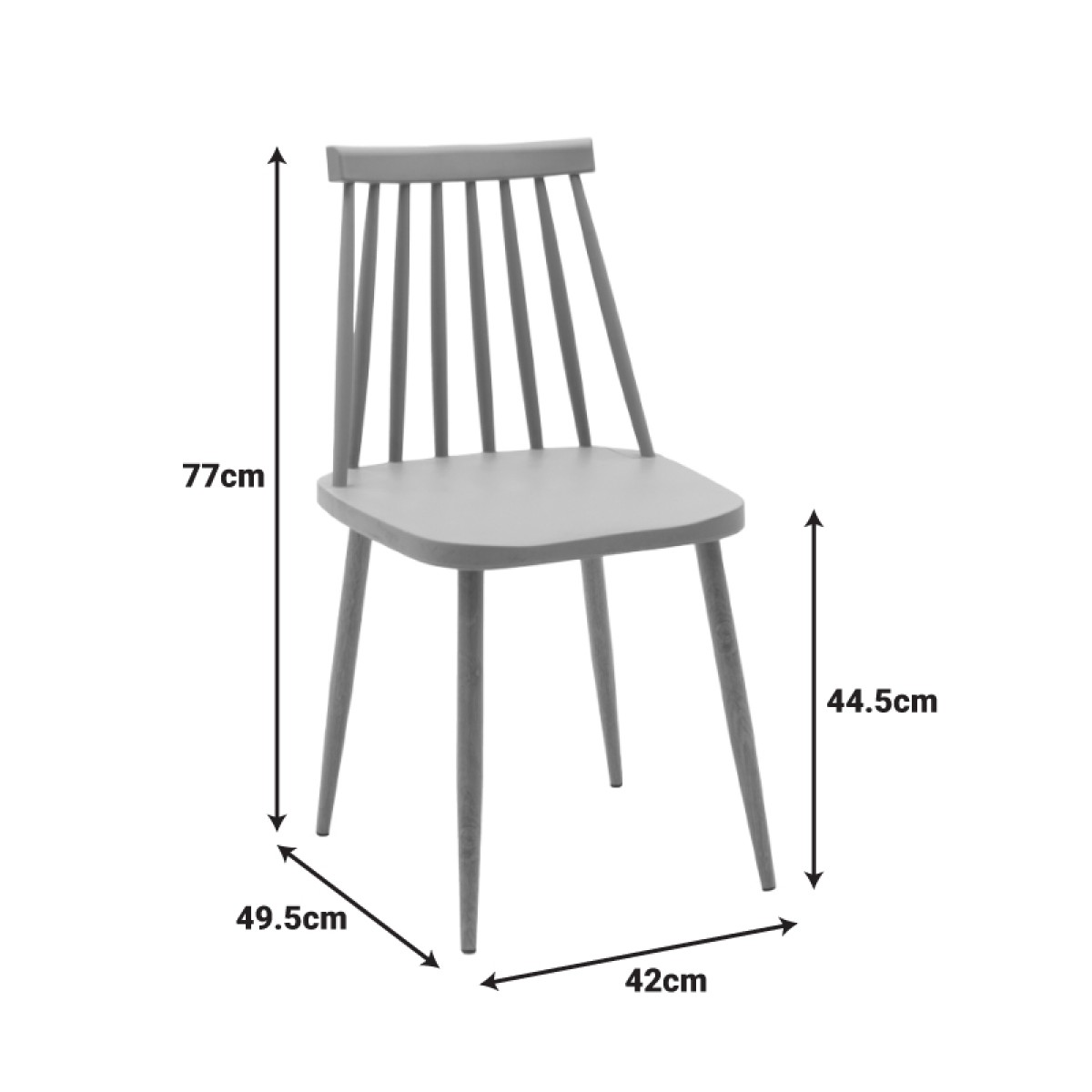 Καρέκλα Aurora pakoworld μπλε pp-φυσικό μεταλλικό πόδι 42x49.5x77εκ