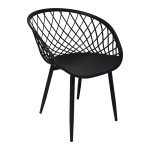 Πολυθρόνα Ezra pakoworld μαύρο pp-πόδι μαύρο μέταλλο 62.5x56x82εκ