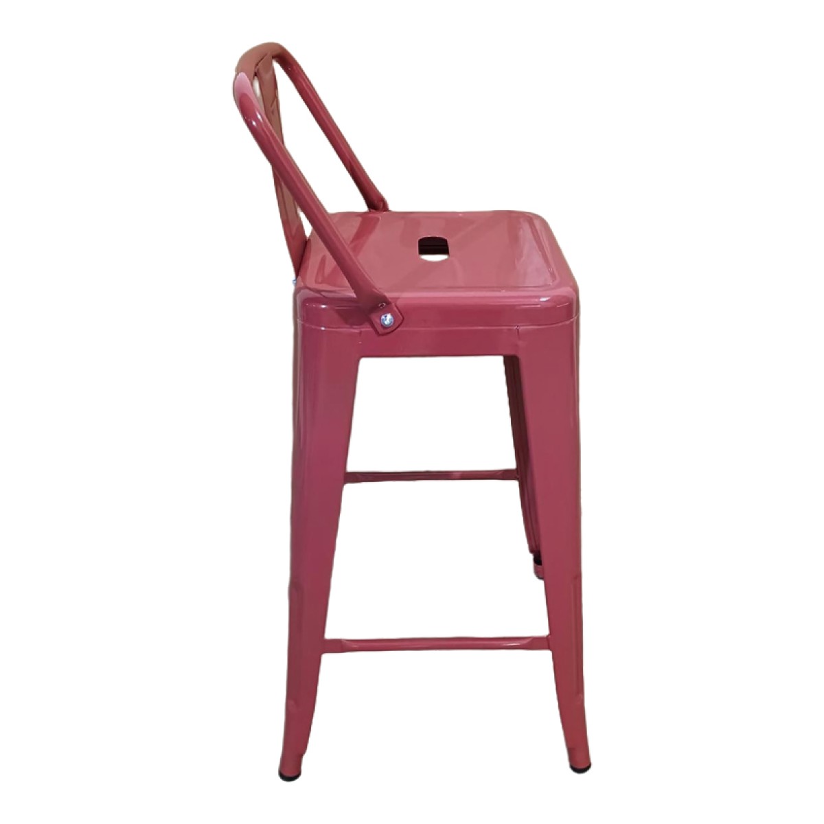 Σκαμπό μπαρ μεσαίου ύψους με πλάτη Utopia pakoworld terracotta 42x42x86εκ