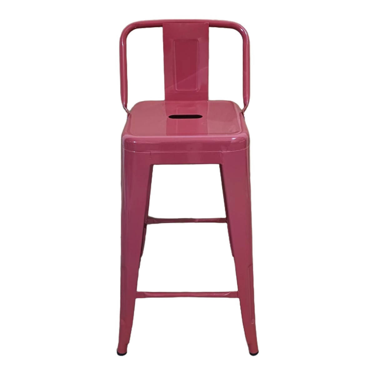 Σκαμπό μπαρ μεσαίου ύψους με πλάτη Utopia pakoworld terracotta 42x42x86εκ