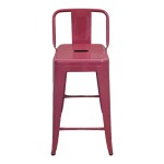 Σκαμπό μπαρ μεσαίου ύψους με πλάτη Utopia pakoworld terracotta 42x42x86εκ